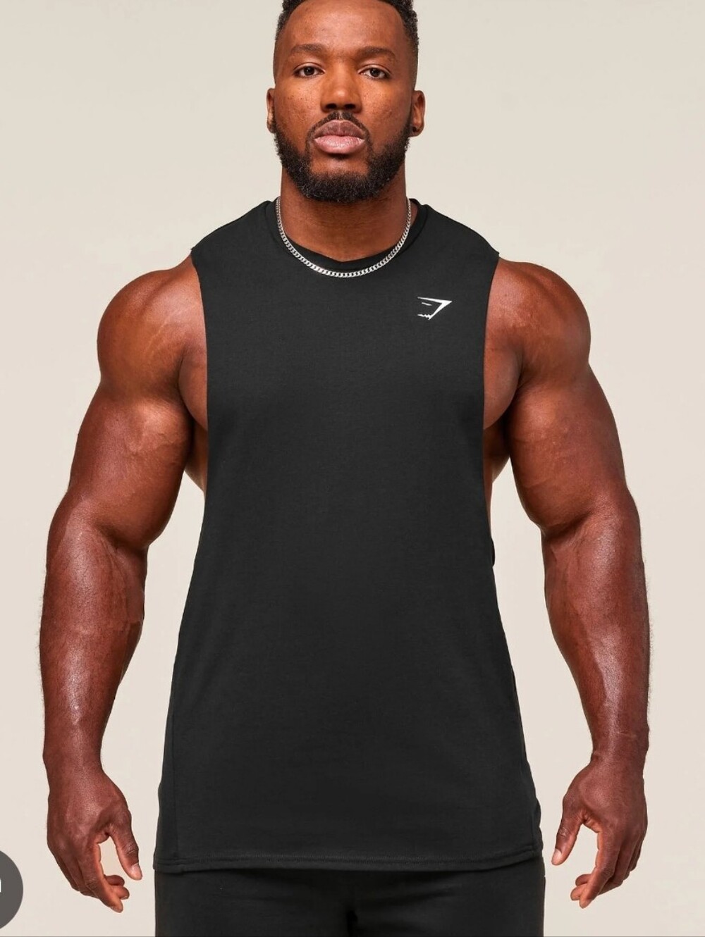 Gymshark Men's Cut Off Tank Top Sz XS Black